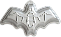 Bat shaped silver cake pan