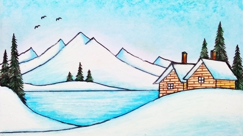 Draw a winter scene!