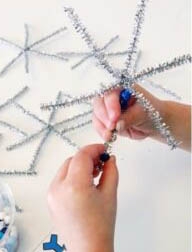 Pipecleaner with beads snowflake craft