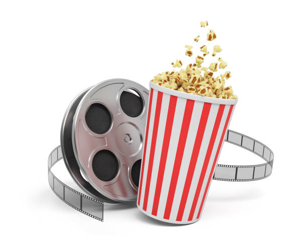 Cup of popcorn and movie reel