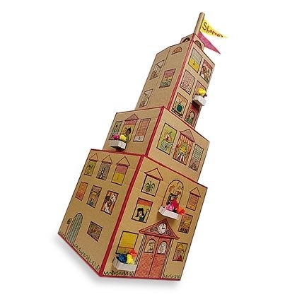 Cardboard skyscraper