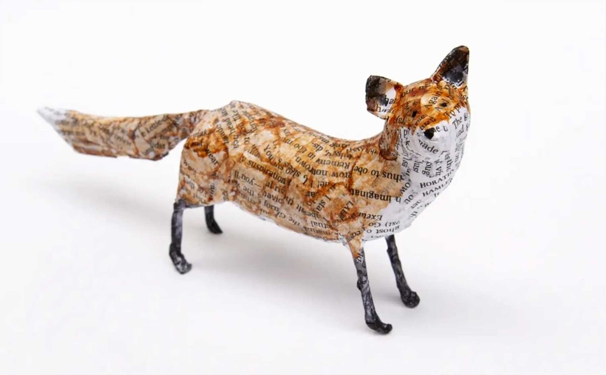 Diana Parkhouse paper mache fox sculpture