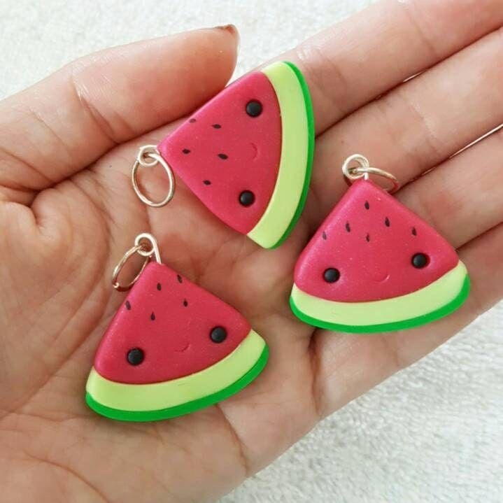 Watermelon sculpture charms